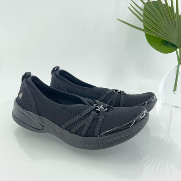 Bzees Women's Niche Slip On Flat Size 8 Black Stretch Fabric Light Shoe - Picture 1 of 12